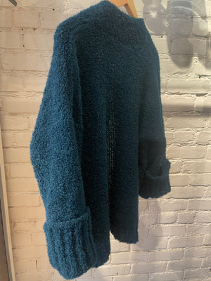 Peacock Bouclé Cardigan
