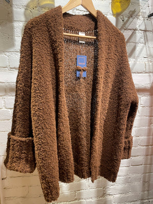Chocolate Bouclé Cardigan