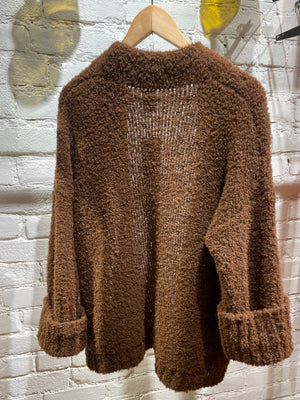 Chocolate Bouclé Cardigan