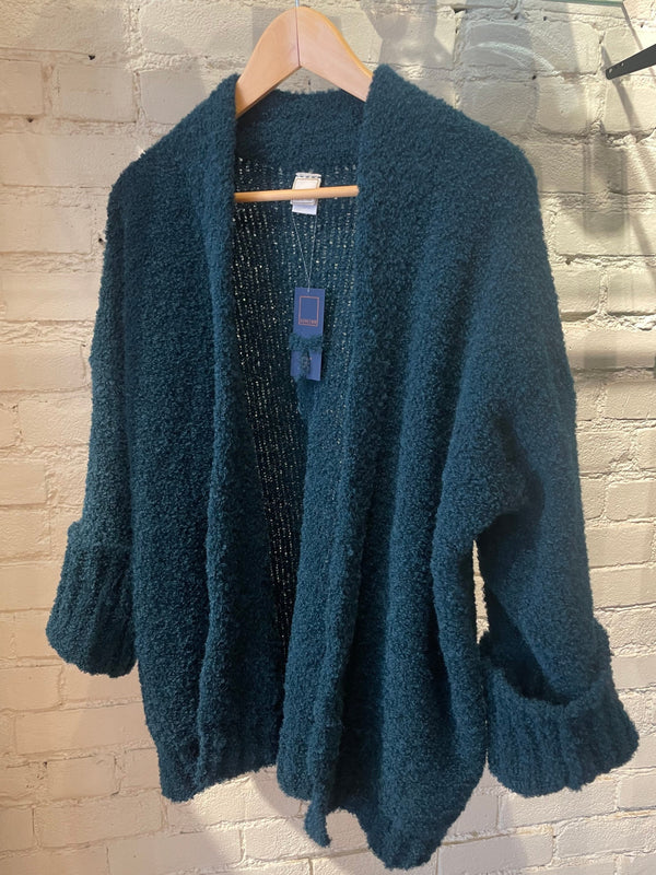 Peacock Bouclé Cardigan
