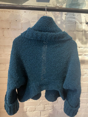 Peacock Bouclé Cardigan