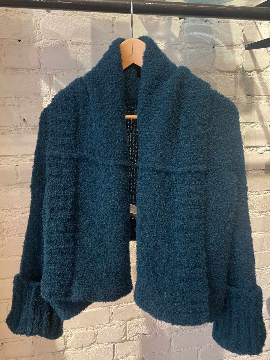 Peacock Bouclé Cardigan