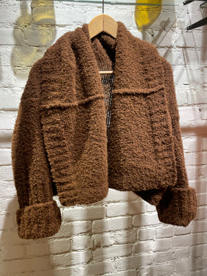 Chocolate Bouclé Cardigan