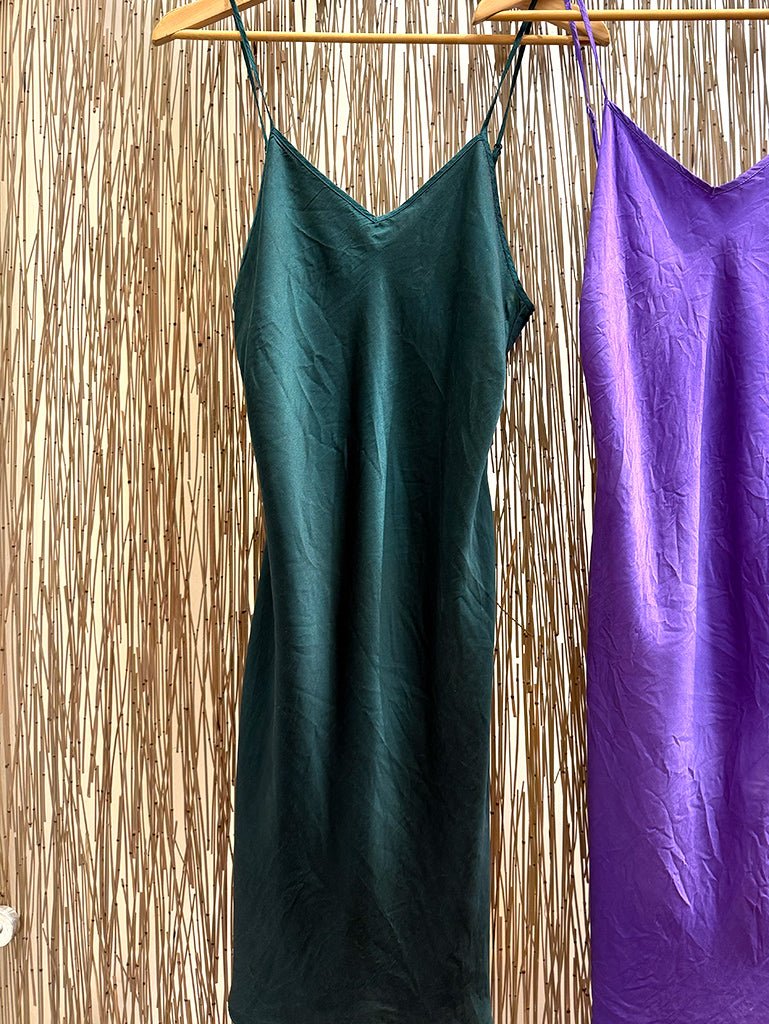 Hand dyed silk slip Hunter Green / medium Hand dyed silk slip Hunter Green / medium