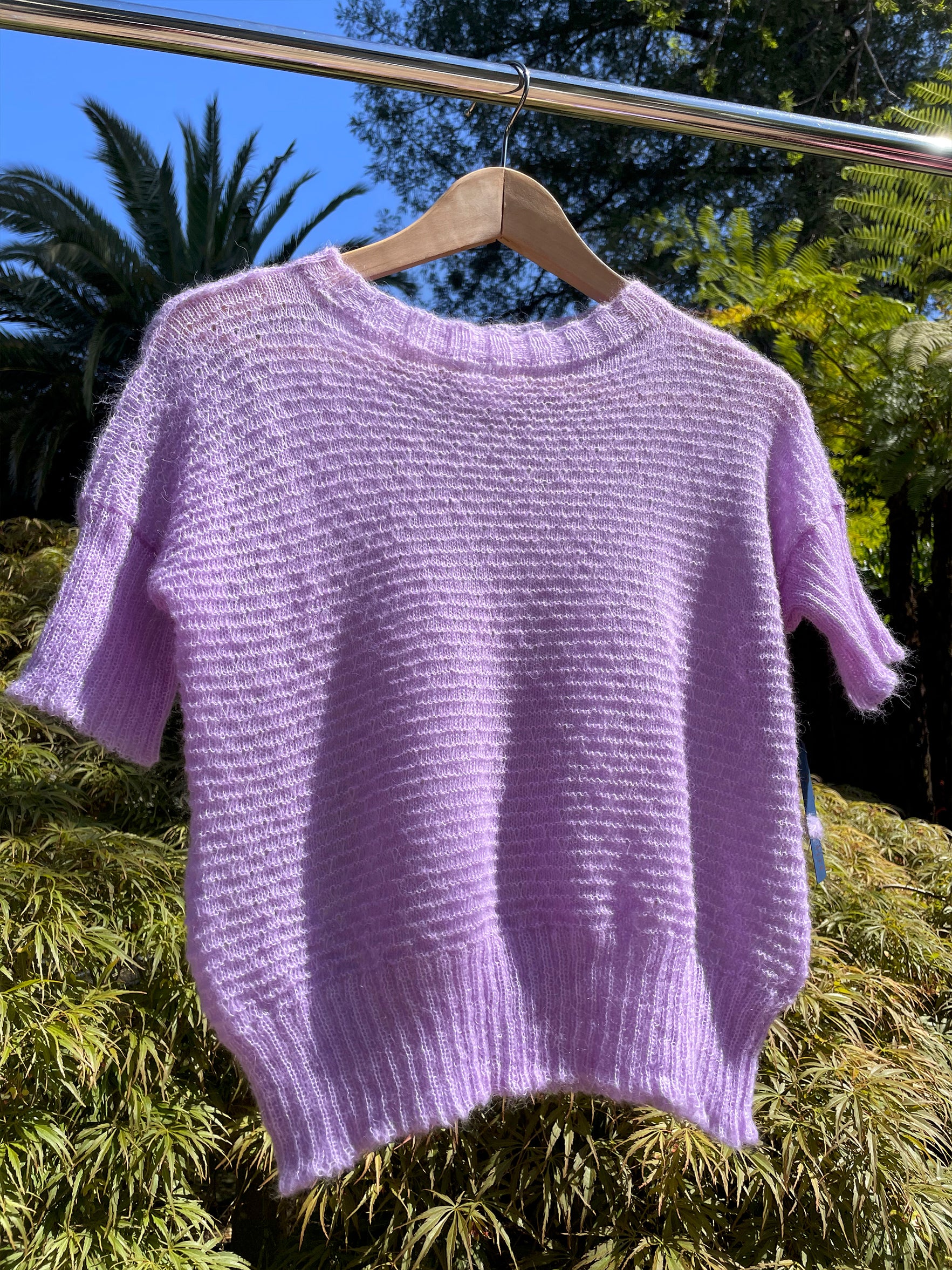 sheer lilac top