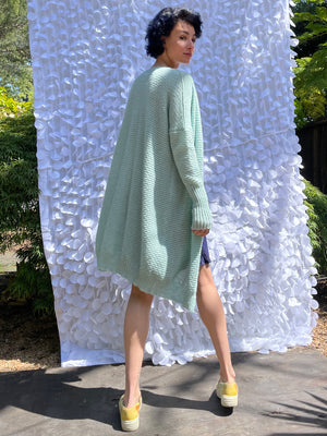 Long Sweetheart Cardy - Cashmere Mint
