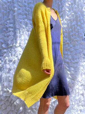 Long Sweetheart Cardy - Cashmere Yellow
