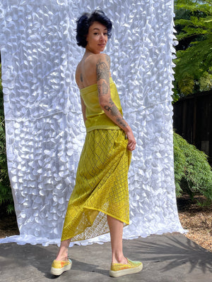 Diamond Pointelle Skirt - Yellow