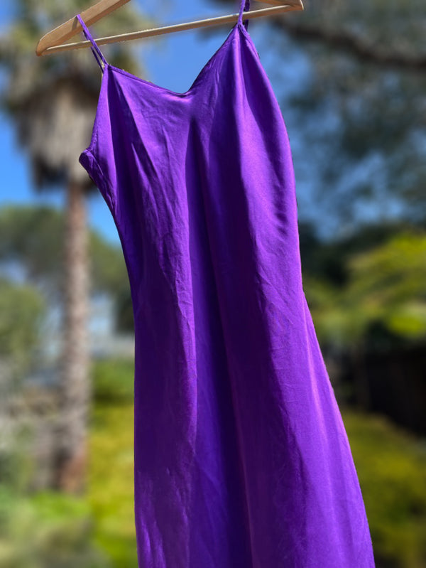 Hand Dyed Silk Slip Blue / Large